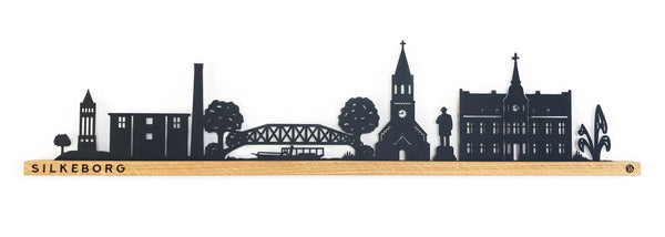 Silkeborg Skyline i eg og stål designet af BB Designmind.